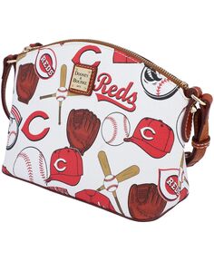 Женская сумка через плечо Cincinnati Reds Gameday Suki со средним ремешком на ремешке Dooney &amp; Bourke, белый