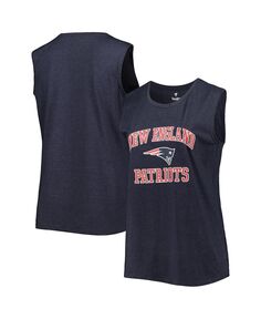 Женская майка больших размеров с фирменным логотипом Heather Navy New England Patriots Fanatics