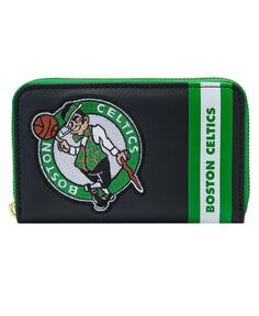 Женский кошелек Boston Celtics на молнии с нашивками Loungefly, черный
