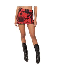 Женская сетчатая мини-юбка в стиле поп-арт Edikted, красный