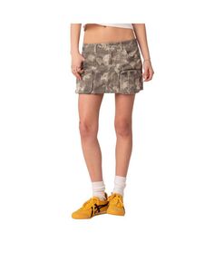 Женская камуфляжная мини-юбка карго с низкой талией Edikted