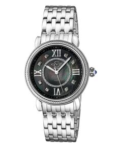 Женские швейцарские кварцевые часы марсала из нержавеющей стали серебристого цвета, 37 мм GV2 by Gevril, серебро