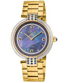 Женские часы Matera швейцарские кварцевые золотистые из нержавеющей стали 35 мм GV2 by Gevril, золотой