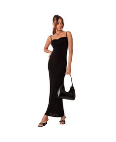 Женское платье макси с открытой спиной Edikted, черный