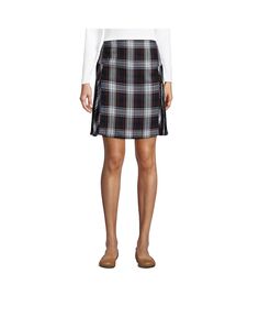 Школьная форма, женская юбка в клетку со складками по бокам выше колена Lands&apos; End