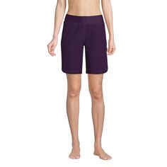 Женские быстросохнущие шорты с эластичной резинкой на талии, 9 дюймов, скромные шорты для плавания, шорты для купания с трусиками Lands&apos; End
