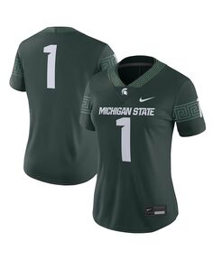 Женское джерси №1 зеленого цвета штата Мичиган для футбольной игры Spartans Nike, зеленый