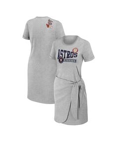 Женское платье-футболка с узлом размера плюс Хизер Серое Houston Astros WEAR by Erin Andrews