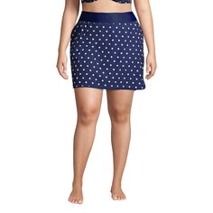 Женская быстросохнущая эластичная талия больших размеров, активная юбка-шорта для плавания Lands&apos; End