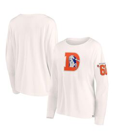 Женская кремовая футболка с длинным рукавом с логотипом Denver Broncos Game Date Fanatics