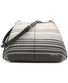 Регулируемая сумка через плечо в гранитную полоску с магнитной застежкой Calvin Klein