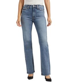 Женские джинсы Bootcut с высокой посадкой в ​​винтажном стиле 90-х годов Silver Jeans Co.