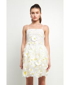 Женское мини-платье с цветочной вышивкой endless rose, белый