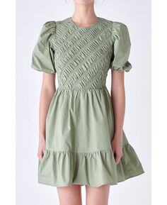 Женское асимметричное мини-платье со сборками English Factory