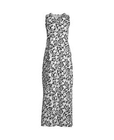 Женское накидочное платье макси без рукавов из хлопкового джерси для миниатюрных размеров Lands&apos; End