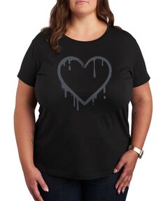 Модная футболка больших размеров с граффити и сердечком Air Waves, черный