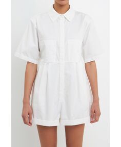 Женский комбинезон-рубашка с подплечниками Grey Lab, белый