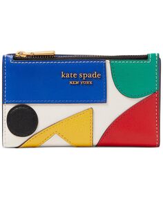 Тонкий кошелек двойного сложения Gallery из сафьяновой кожи kate spade new york