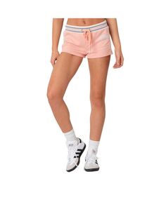 Женские спортивные шорты с низкой посадкой, разрезами по бокам и принтом Edikted, розовый