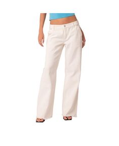 Женские прямые джинсовые джинсы с необработанным краем и низкой посадкой Edikted, белый