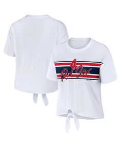 Женская белая футболка Boston Red Sox с завязкой спереди WEAR by Erin Andrews, белый