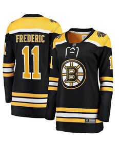 Женская домашняя футболка с логотипом Trent Frederic Black Boston Bruins Fanatics, черный