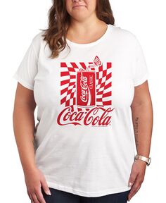 Модная футболка больших размеров с рисунком Coca Cola Air Waves, белый