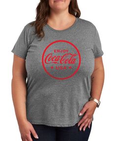 Модная футболка больших размеров с рисунком Coca Cola Air Waves, серый