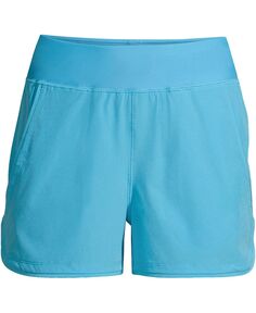Женские шорты размера плюс 3 дюйма, быстросохнущие шорты с эластичной резинкой на талии, шорты для плавания с трусиками Lands&apos; End