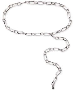 Женский ремень-цепочка со скрепкой и витым кольцом Steve Madden, серебро