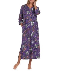 Женский халат с цветочным принтом, длинными рукавами и молнией спереди Miss Elaine