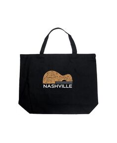 Гитара Nashville — большая сумка-тоут Word Art LA Pop Art, черный