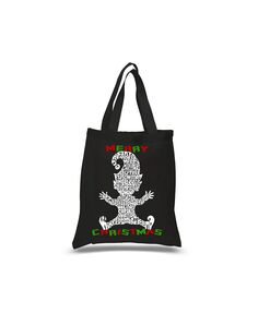 Рождественский эльф — маленькая сумка-тоут Word Art LA Pop Art, черный
