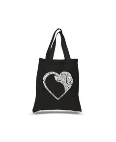 Сердце собаки — маленькая сумка-тоут Word Art LA Pop Art, черный