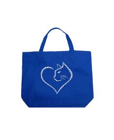 Кошачье сердце — большая сумка-тоут Word Art LA Pop Art