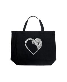 Сердце собаки — большая сумка-тоут Word Art LA Pop Art, черный