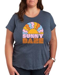 Модная футболка больших размеров с рисунком Sunny Daze Air Waves, синий