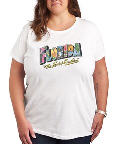 Модная футболка с рисунком Флориды больших размеров Air Waves, белый