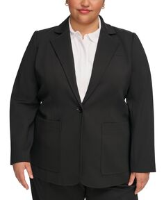 Куртка больших размеров с вырезом на одной пуговице и воротником-стойкой Calvin Klein, черный