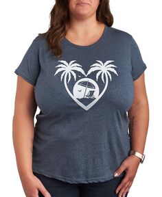 Модная футболка больших размеров с изображением пальмы Air Waves, синий