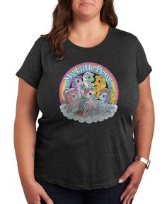 Модная футболка большого размера с рисунком My Little Pony Air Waves, серый