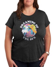 Модная футболка больших размеров с рисунком My Little Pony 80-х годов Air Waves, серый