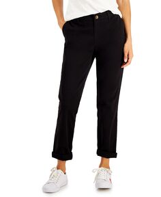 Женские брюки-чинос прямого кроя с манжетами TH Flex Hampton Tommy Hilfiger, черный