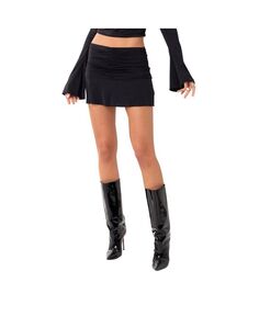 Женская мини-юбка с заниженной талией и сборками Edikted, черный