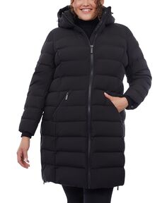 Женское компактное пуховое пальто больших размеров с капюшоном Michael Kors, черный
