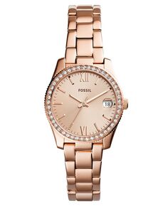 Женские часы Scarlette из нержавеющей стали с браслетом цвета розового золота, 32 мм Fossil, золотой