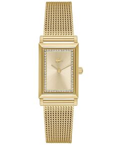 Женские часы Catherine с золотистым сетчатым браслетом, 28,3 x 20,7 мм Lacoste, золотой