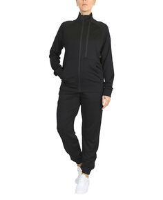 Женская влагоотводящая спортивная куртка и спортивный комплект Performance Active, 2 предмета Galaxy By Harvic, черный