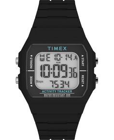 Унисекс цифровые цифровые часы Ironman Classic черные силиконовые 40 мм Timex, черный