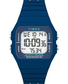 Унисекс цифровые часы Ironman Classic силиконовые синие 40 мм Timex, синий